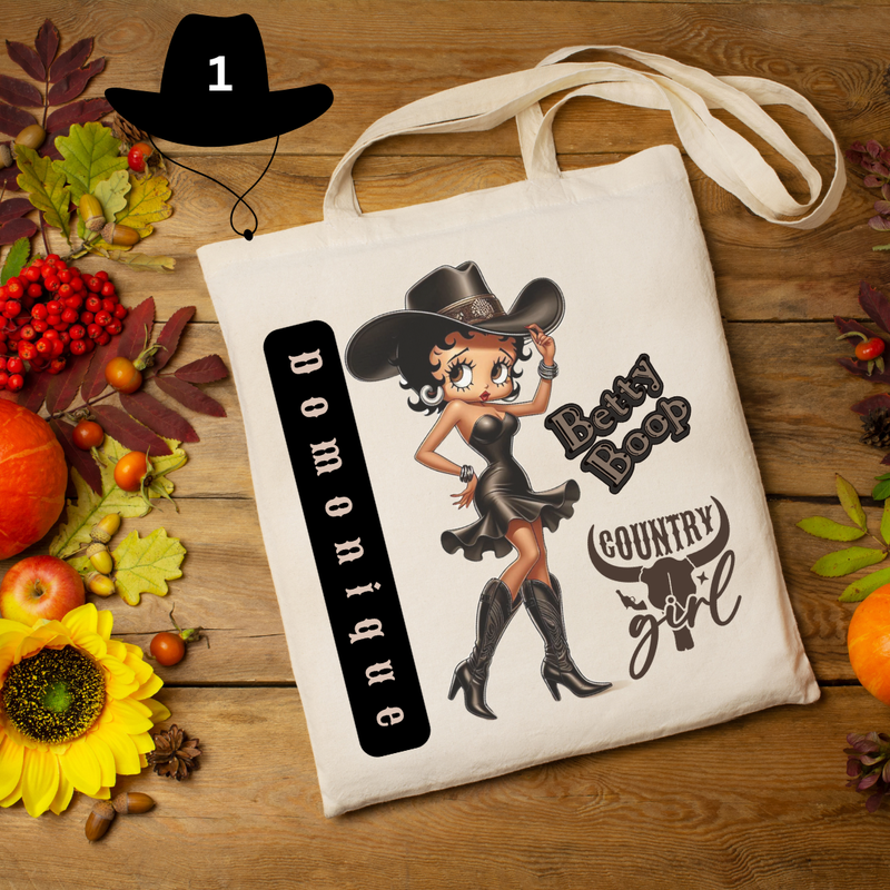 Betty Boop Cowgirl Charm Canvas Tote Collection