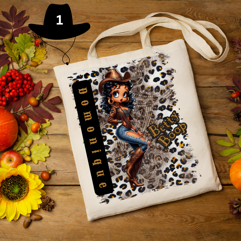 Betty Boop Sexy Western Canvas Tote Collection