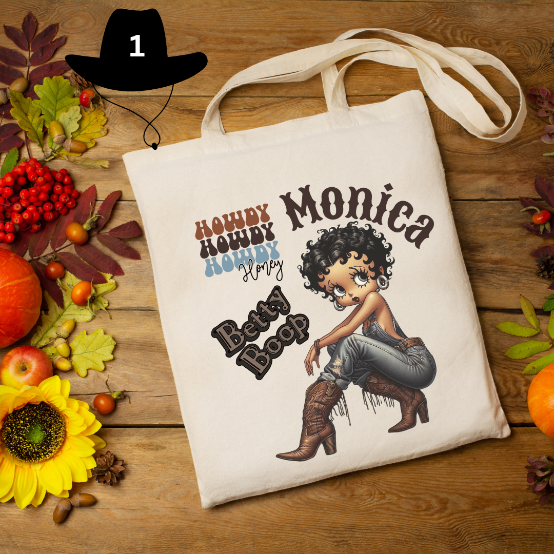 Betty Boop Howdy Rebel Sweet Heart Canvas Tote Collection