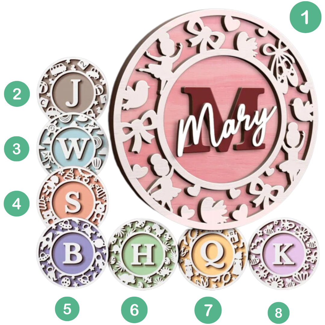 Custom Monogram Baby Name Sign Wall Sign