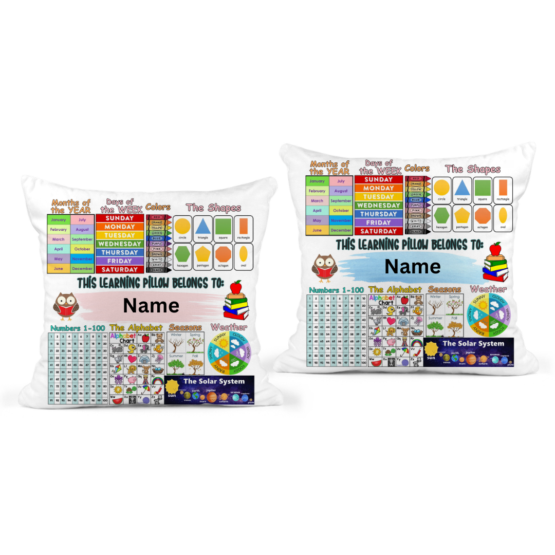 Personalized Learning Pillow for Boy or Girl