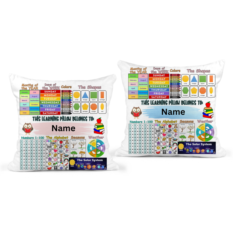 Personalized Learning Pillow for Boy or Girl