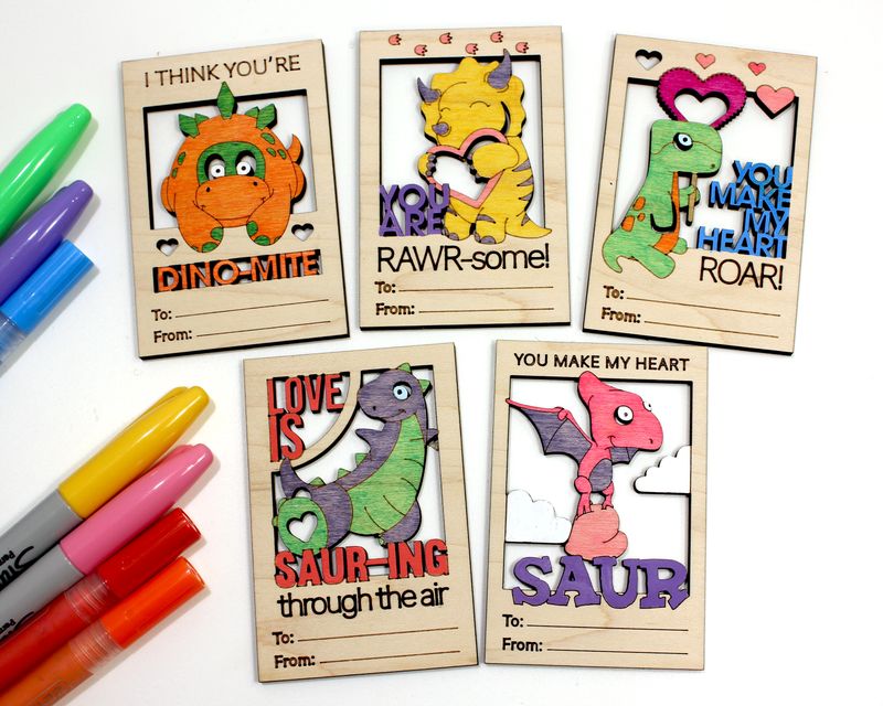 DIY Dino-Themed Valentine’s Day Craft Card Set!