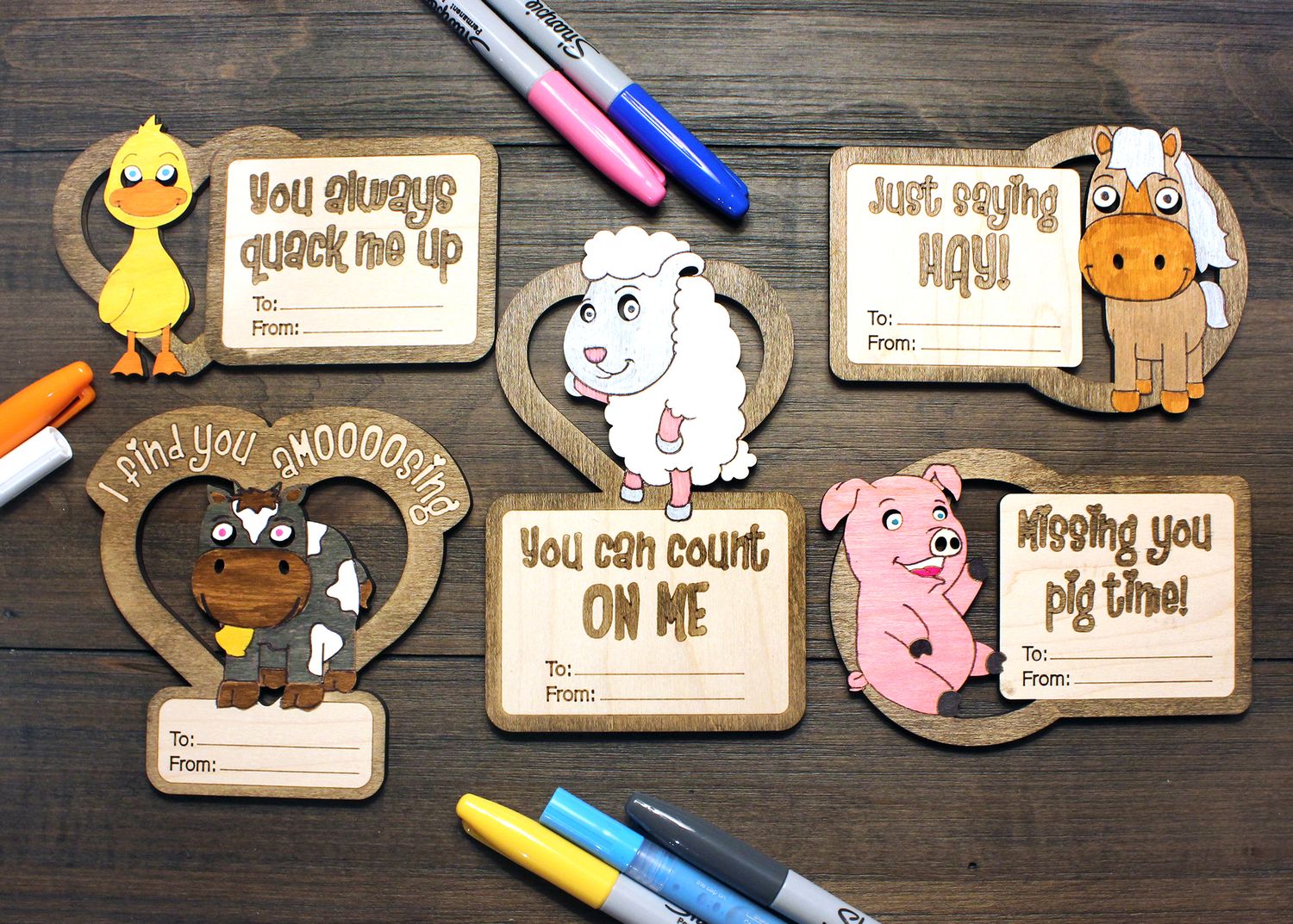 DIY Farm Animal Valentine’s Day Craft Card Set!