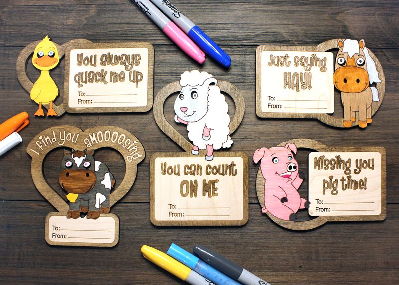 DIY Farm Animal Valentine’s Day Craft Card Set!