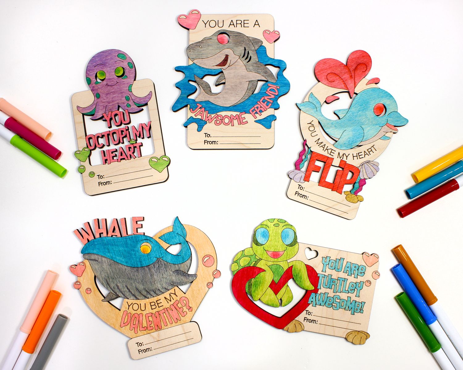 Ocean Life Valentine’s Day Craft Card Set – Dive Into Creativity This Valentine’s Day!