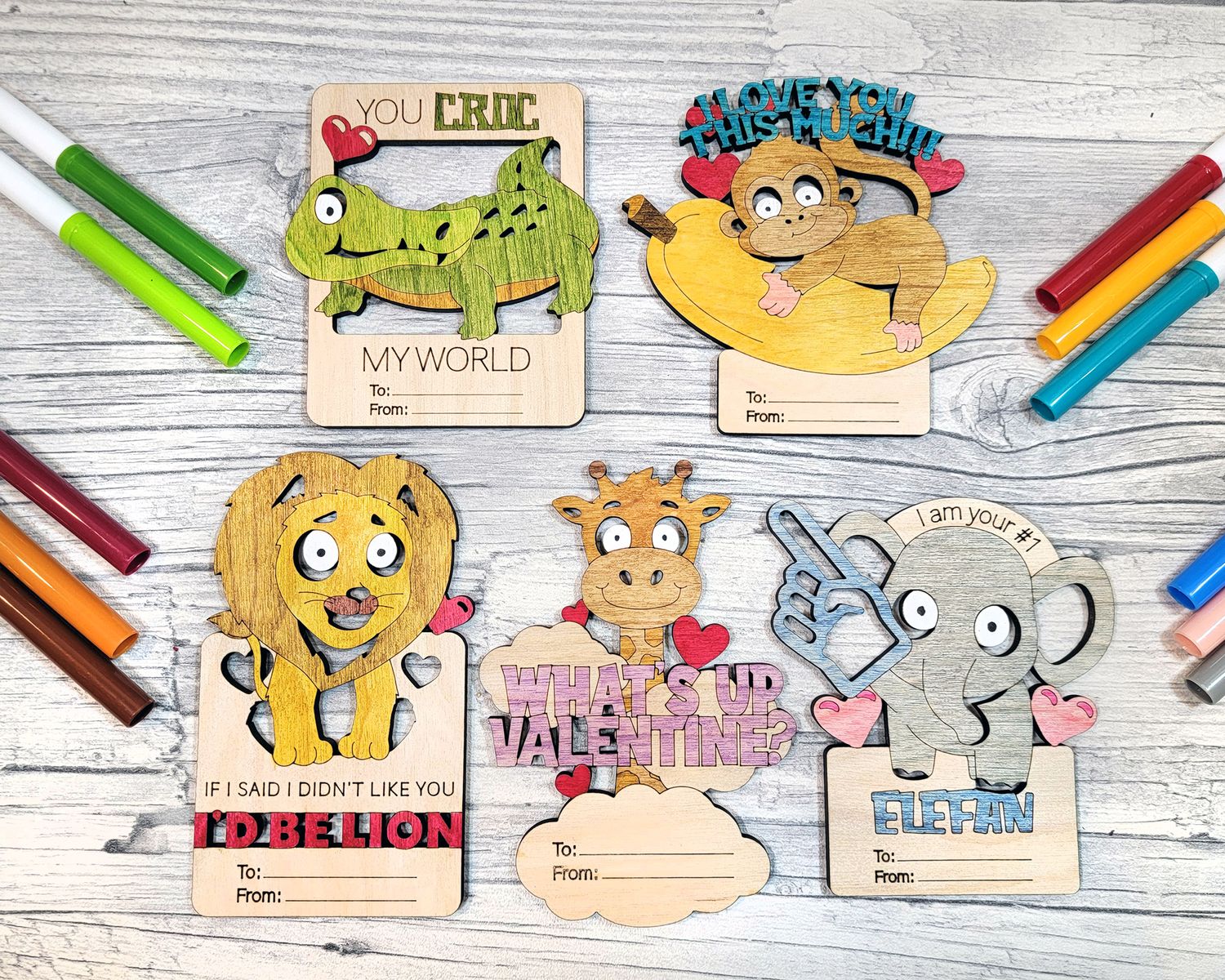Wildlife Valentine’s Day Craft Card Set – Celebrate Love With a Roar! 🦁