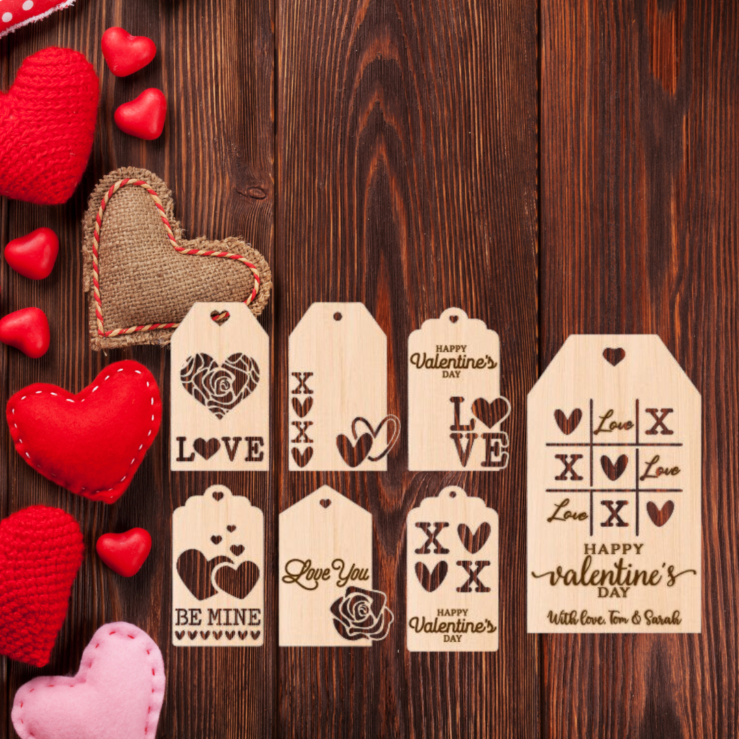 Valentine’s Day Wooden Gift Tags Set