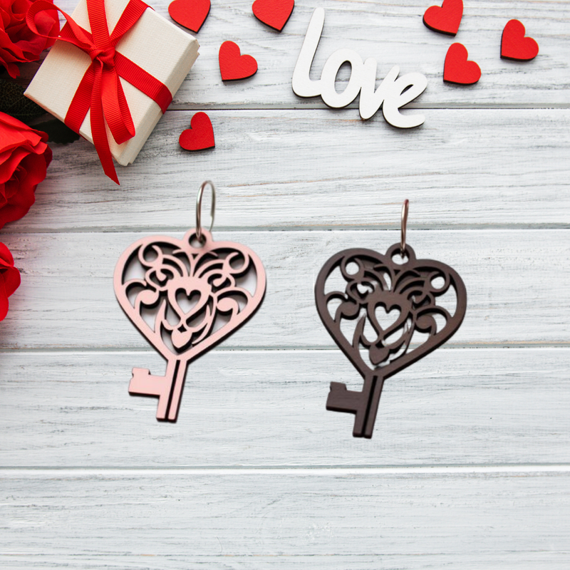 Valentine’s Day Heart Key Keychain