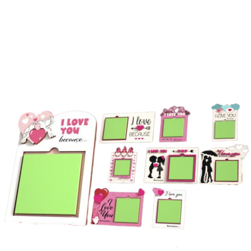 Love Message Signs – Laser Cut Note Pad Holders with Romantic Designs