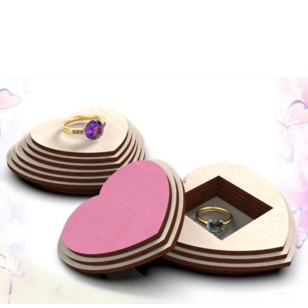 Custom Layered Valentine’s Day Heart-Shaped Jewelry Box