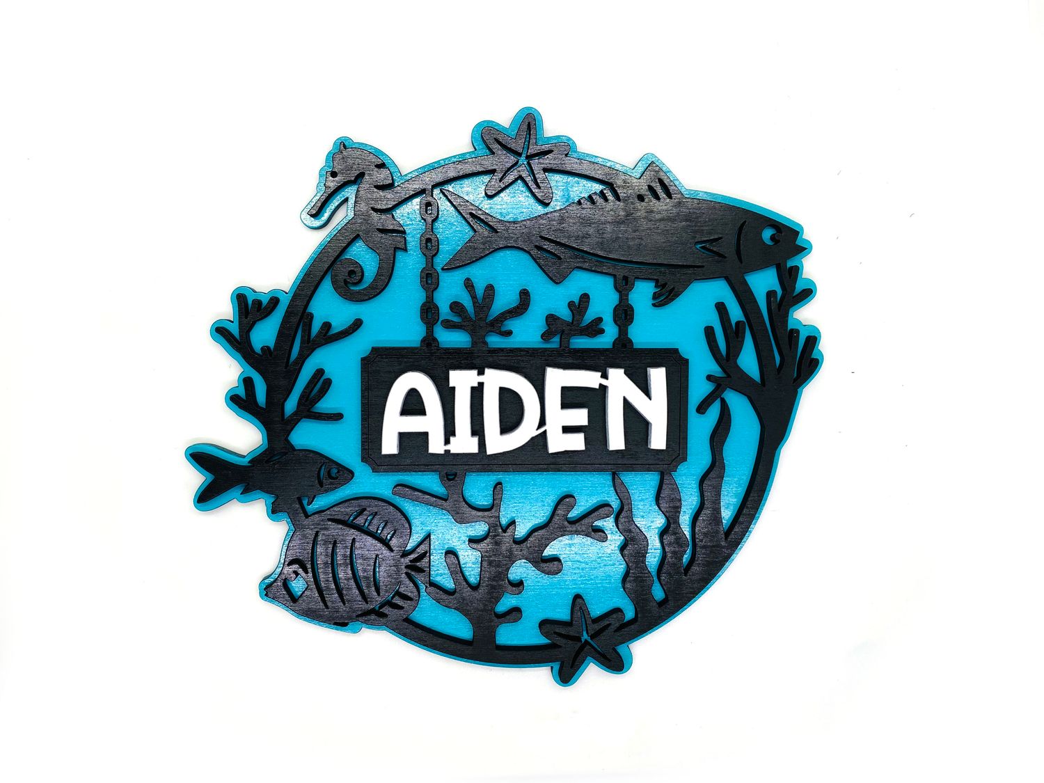 Underwater Coral Reef Personalized Wall Sign