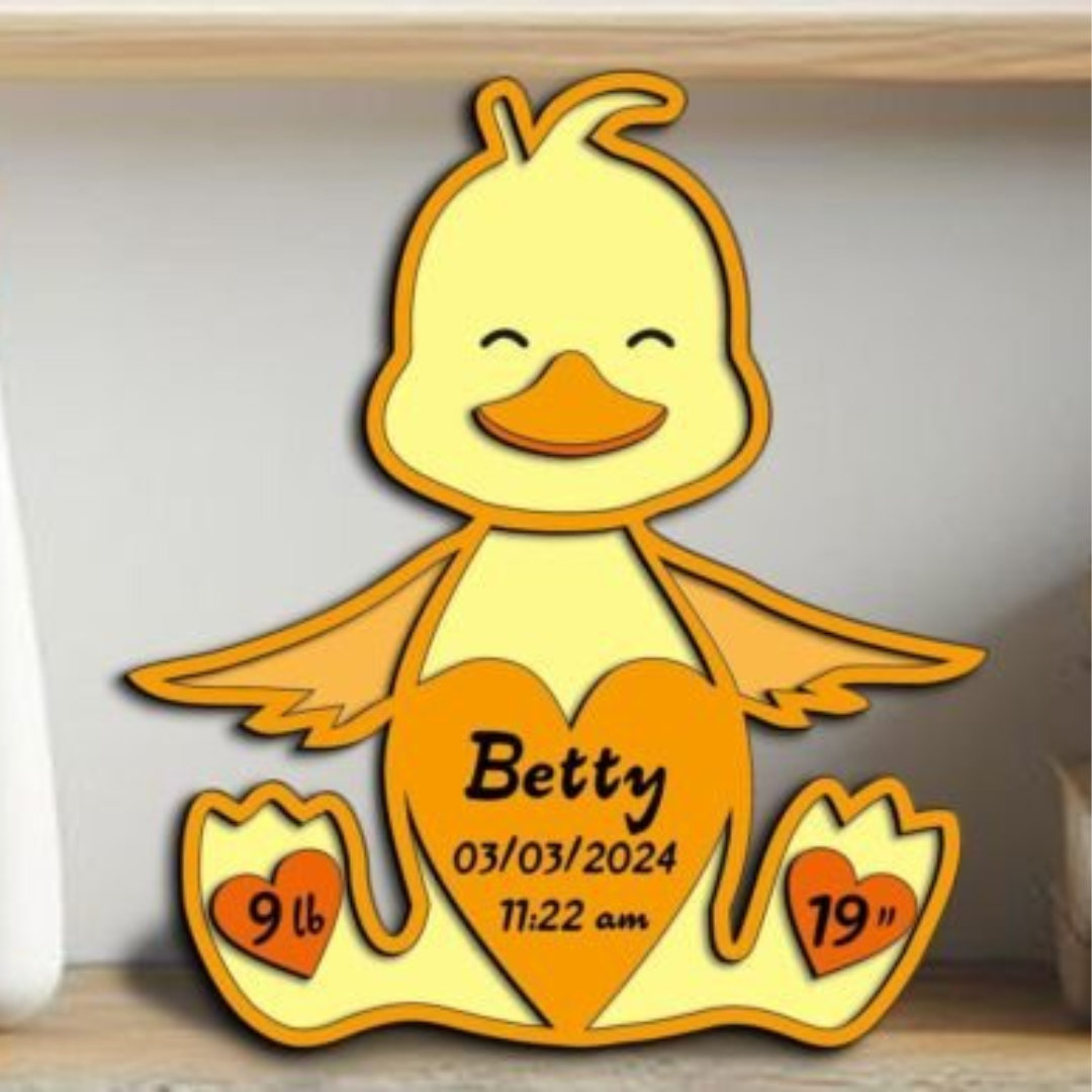 Personalized Duck Baby Birth Stats Sign