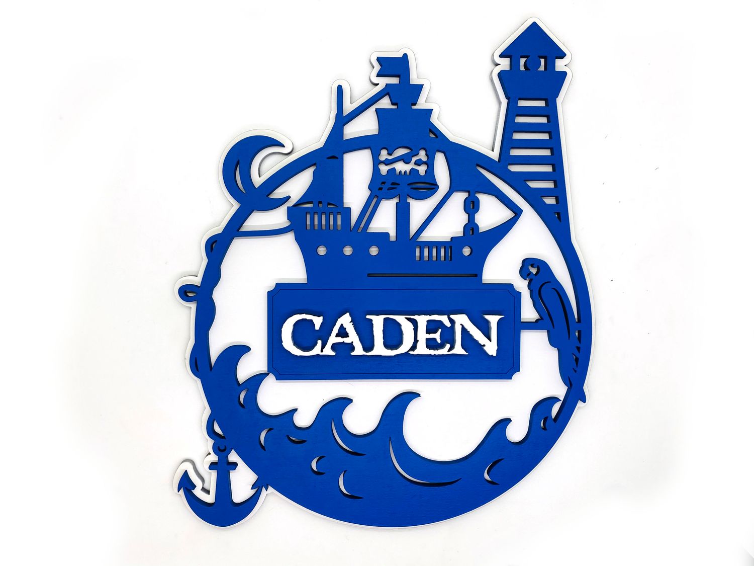 Nautical Pirate Ship Name Sign - Personalized Ocean Adventure Decor