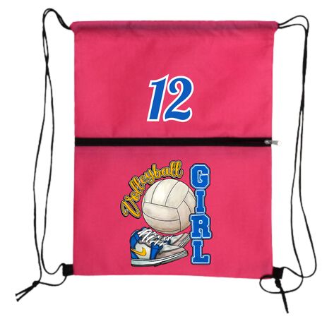 Volleyball Girl Drawstring Bags and Canvas Cosmetic Bags
