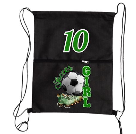 Soccer Girl Drawstring Bags and Canvas Cosmetic Bags