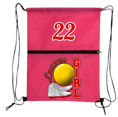 Lacrosse Girl Drawstring Bags and Canvas Cosmetic Bags