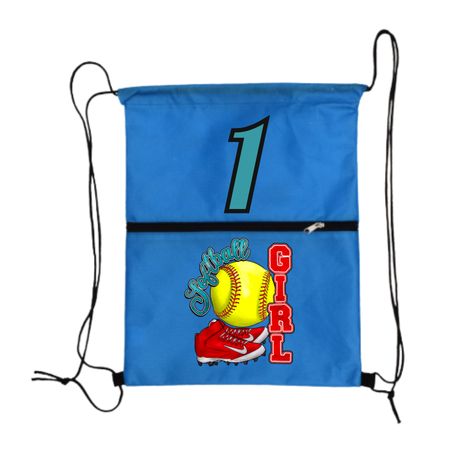 Softball  Girl Drawstring Bags and Canvas Cosmetic Bags