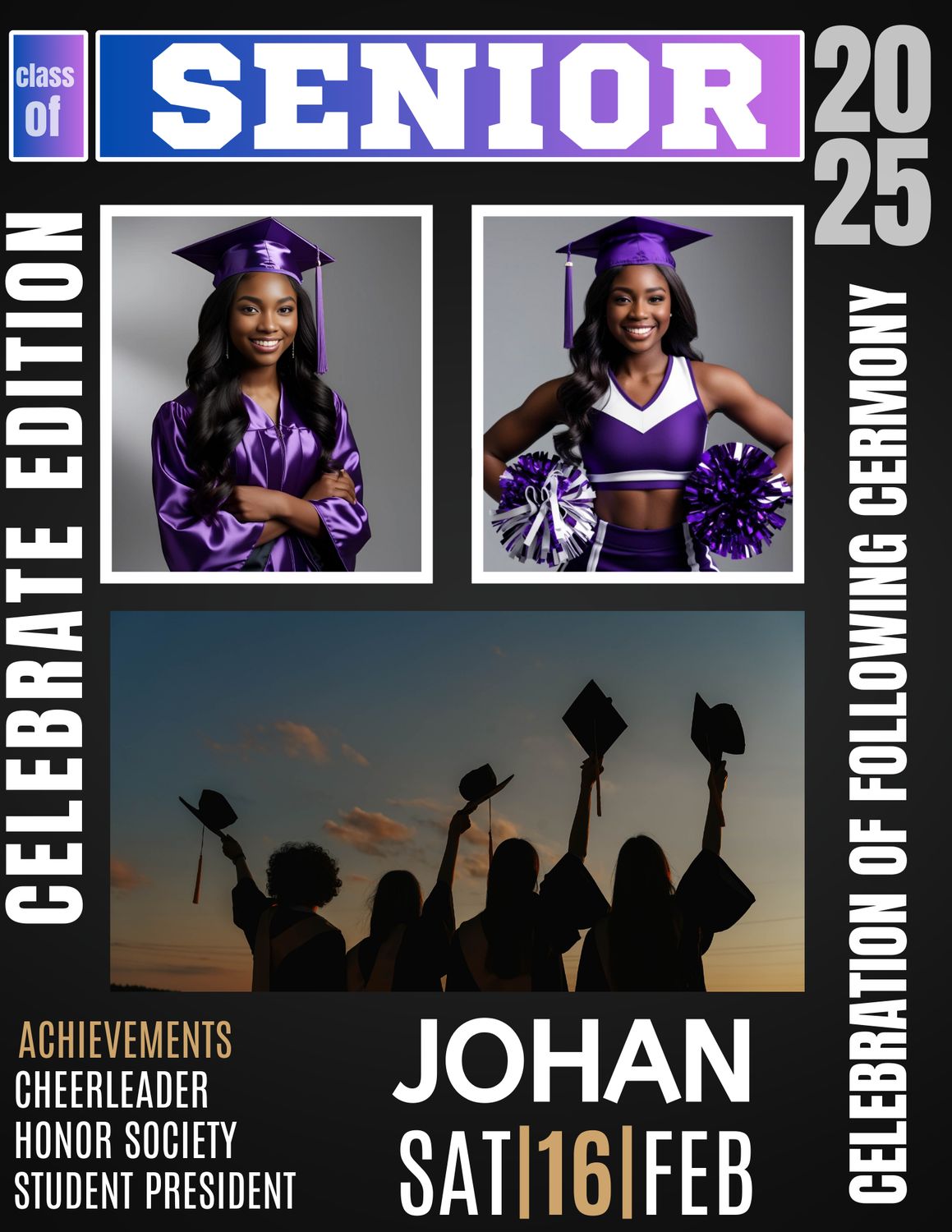 Printed Custom Graduation Magazine Cover  - Style 8
