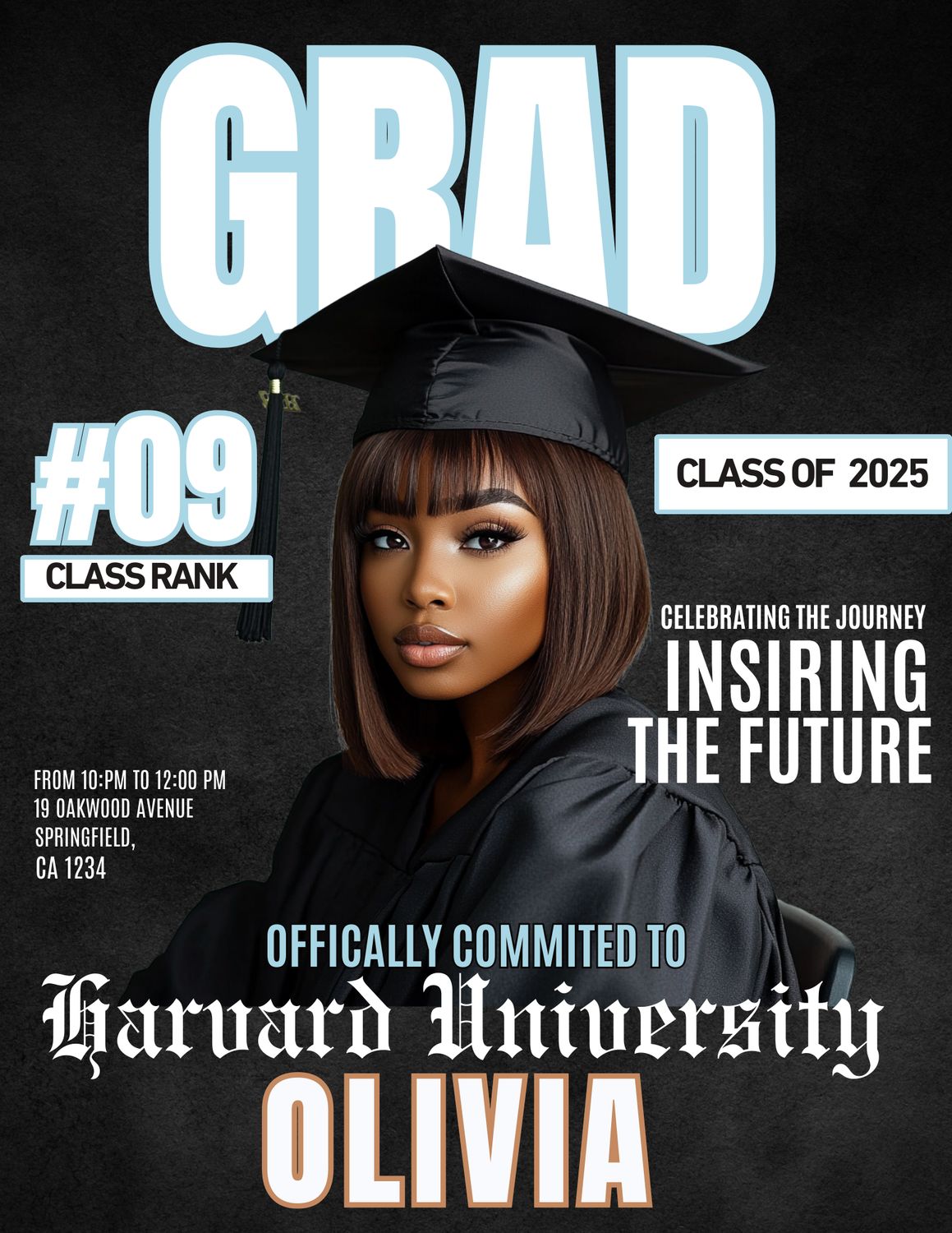 Printed Custom Graduation Magazine Cover  - Style 1