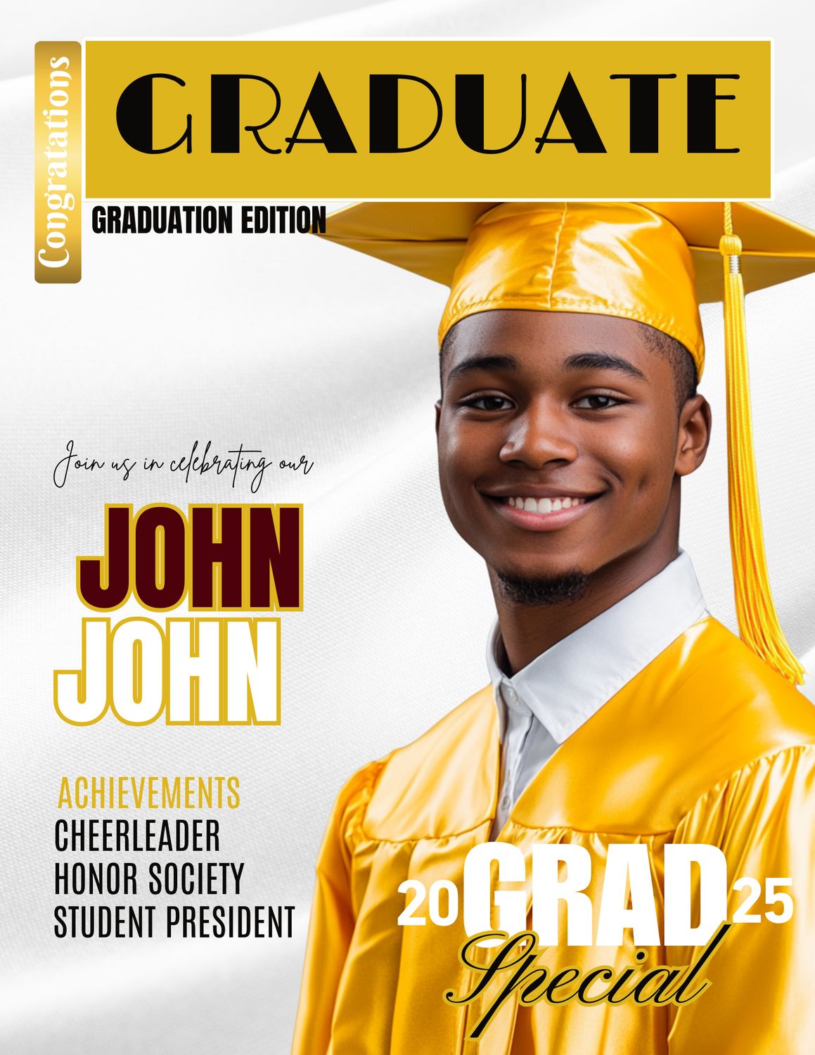 Printed Custom Graduation Magazine Cover  - Style 10