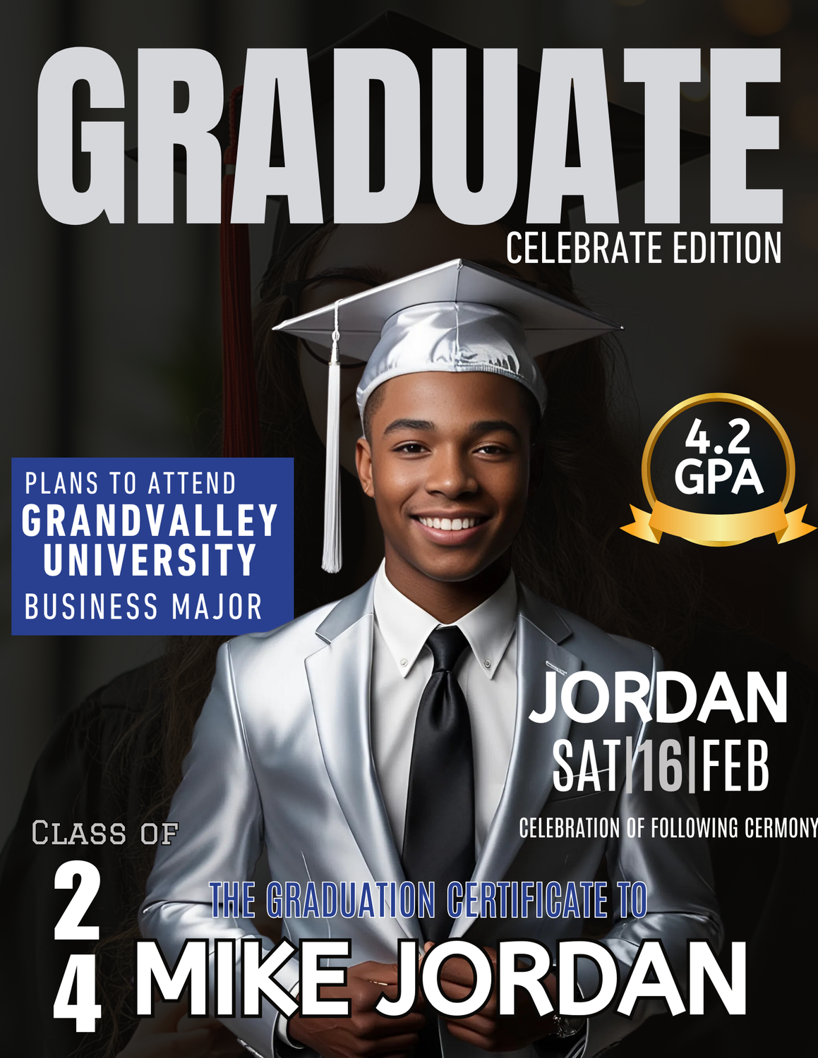 Printed Custom Graduation Magazine Cover  - Style 4