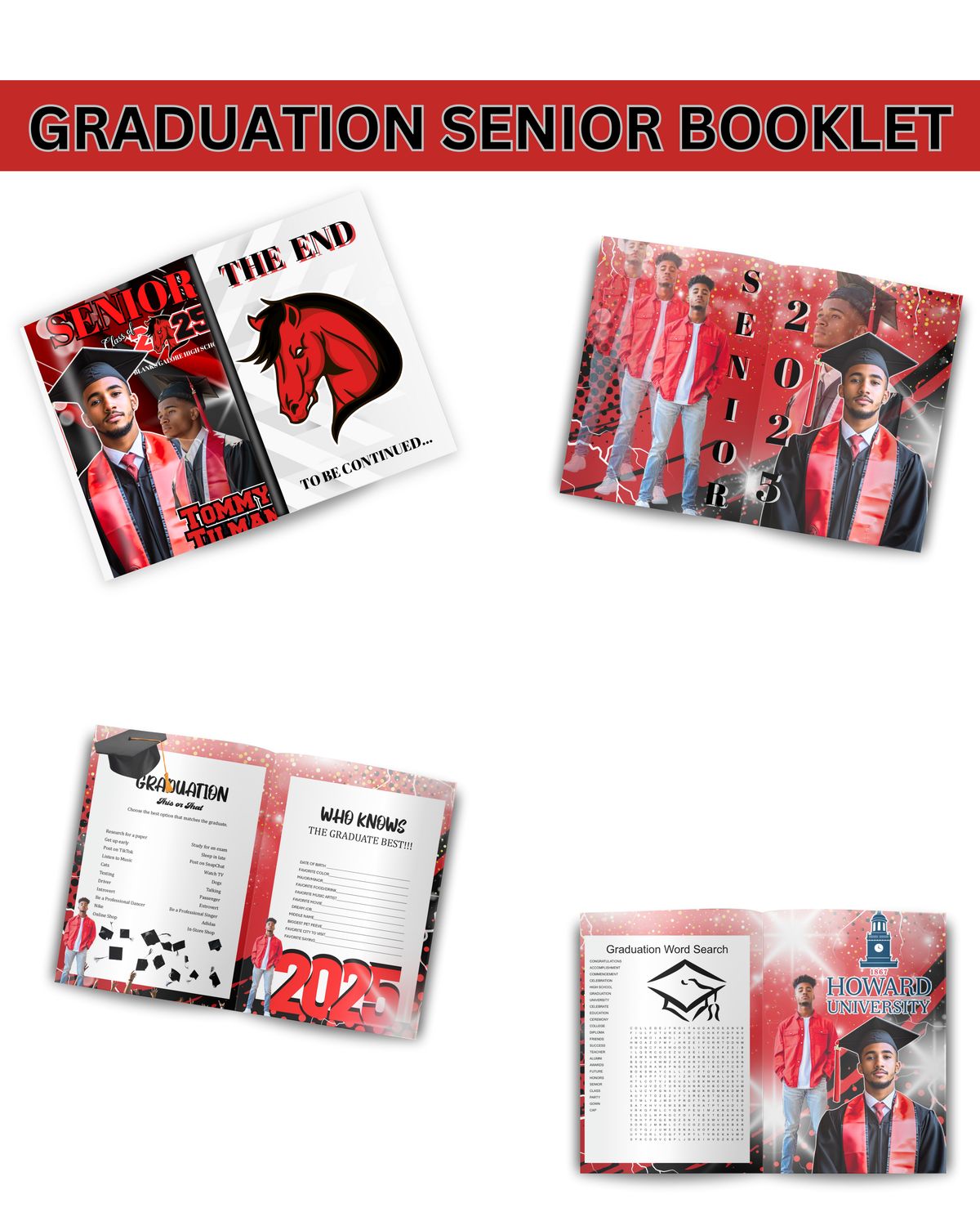 Graduation Senior Booklet – Red &amp; Black Edition