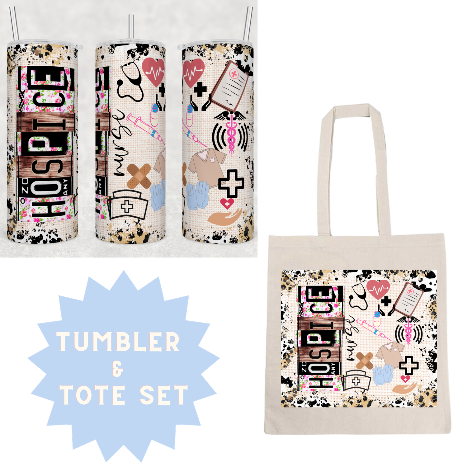Hospice Nurse Tumbler &amp; Tote Set