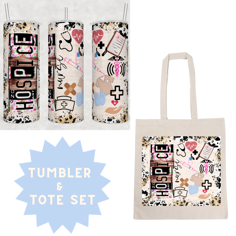 Hospice Nurse Tumbler &amp; Tote Set