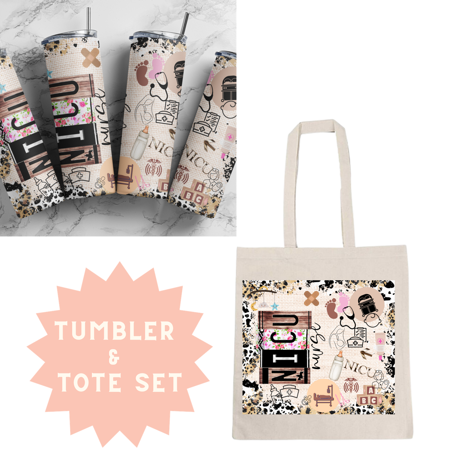 NICU Nurse Tumbler &amp; Tote Set