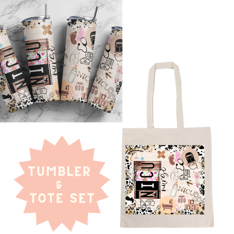 NICU Nurse Tumbler &amp; Tote Set