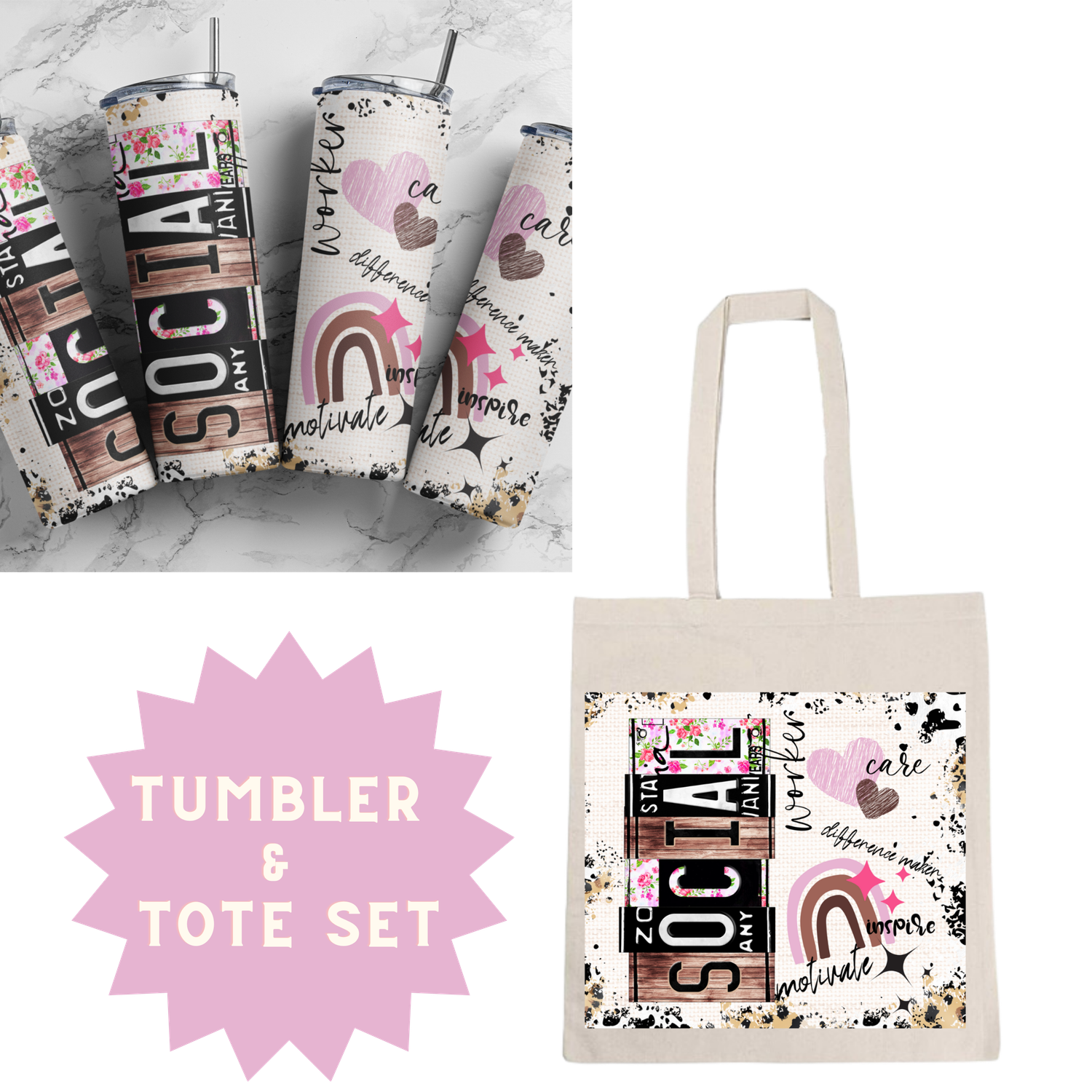 Social Worker Tumbler &amp; Tote Set