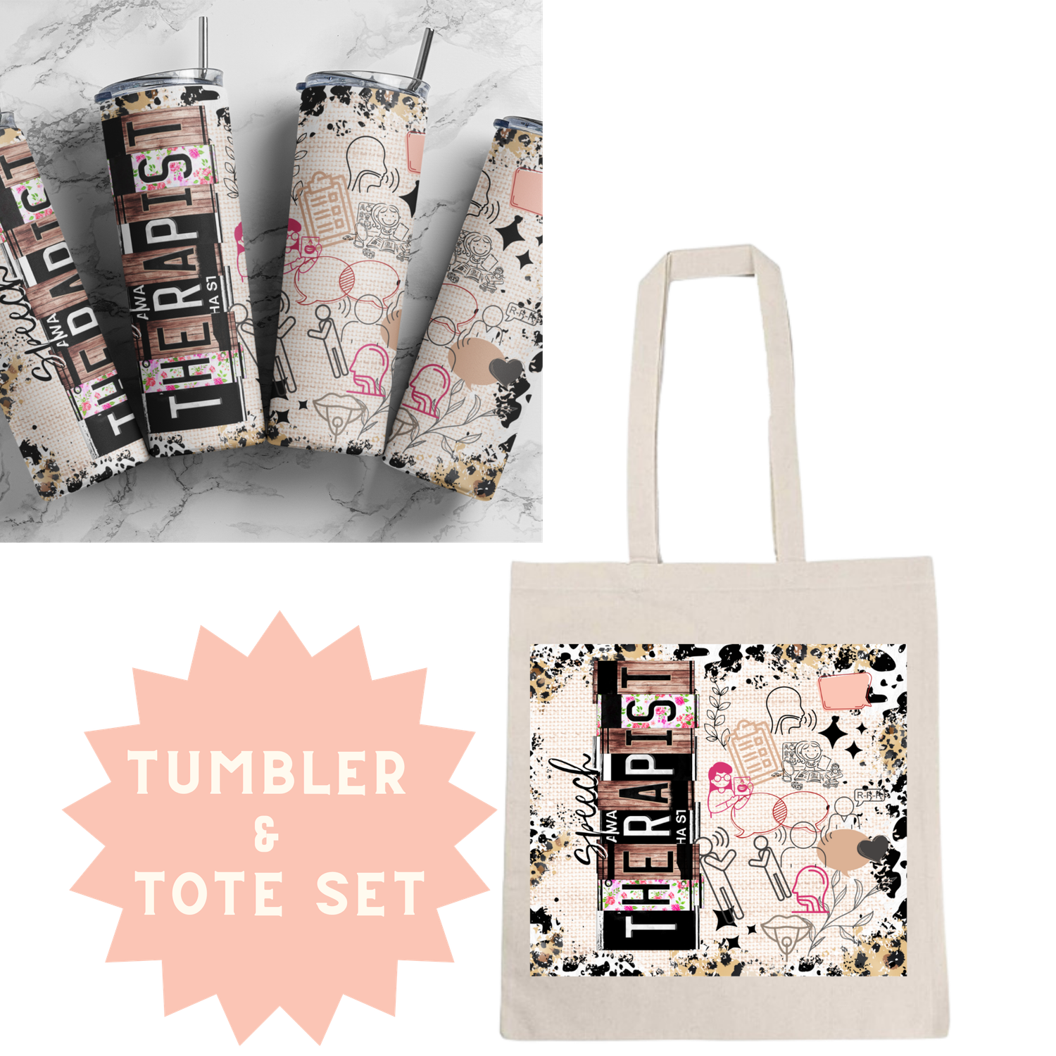 Speech Therapist Tumbler &amp; Tote Set