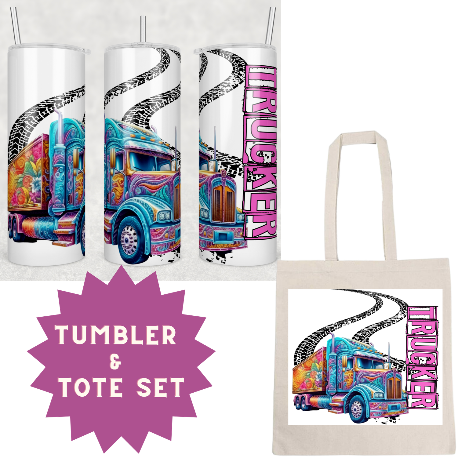 Truck Driver 1 Tumbler &amp; Tote Set