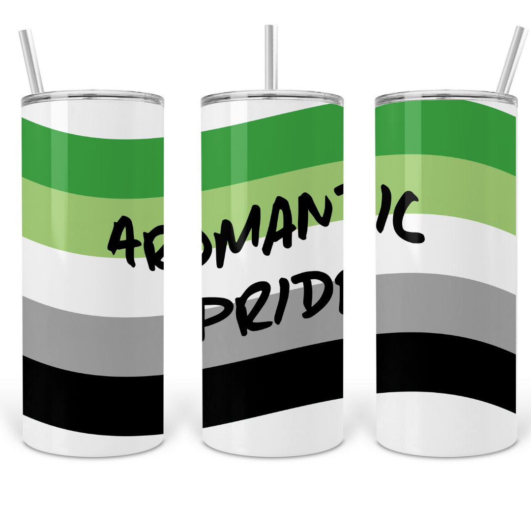 Aromantic Pride 20oz Skinny Tumbler with Straw