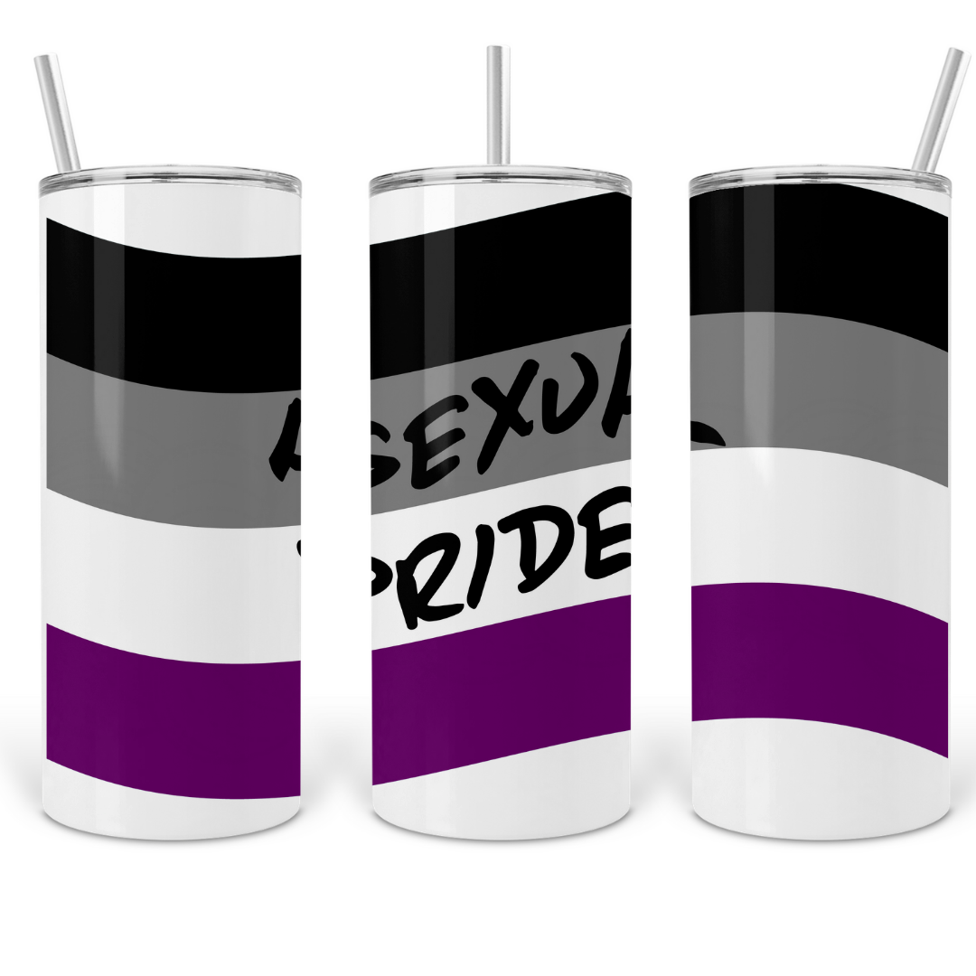 Asexual Pride 20oz Skinny Tumbler with Straw