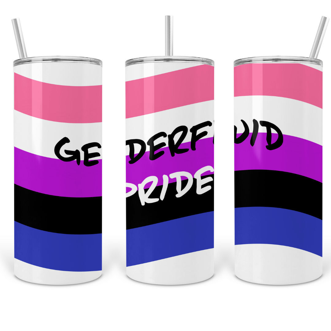Genderfluid Pride 20oz Skinny Tumbler with Straw