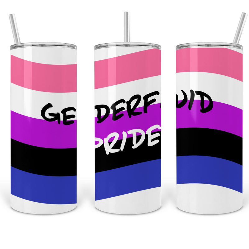 Genderfluid Pride 20oz Skinny Tumbler with Straw