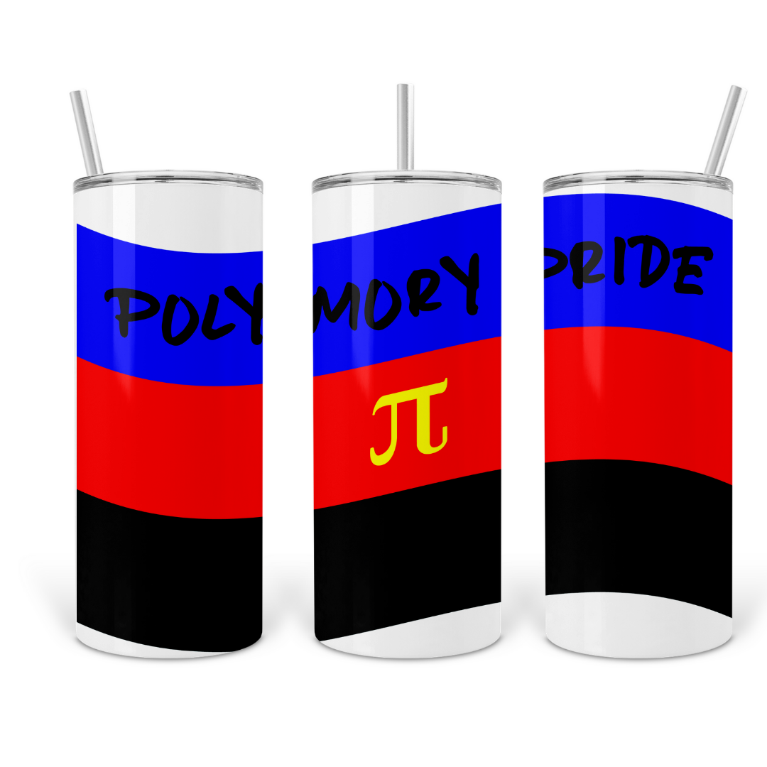 Polyamory  Pride 20oz Skinny Tumbler with Straw