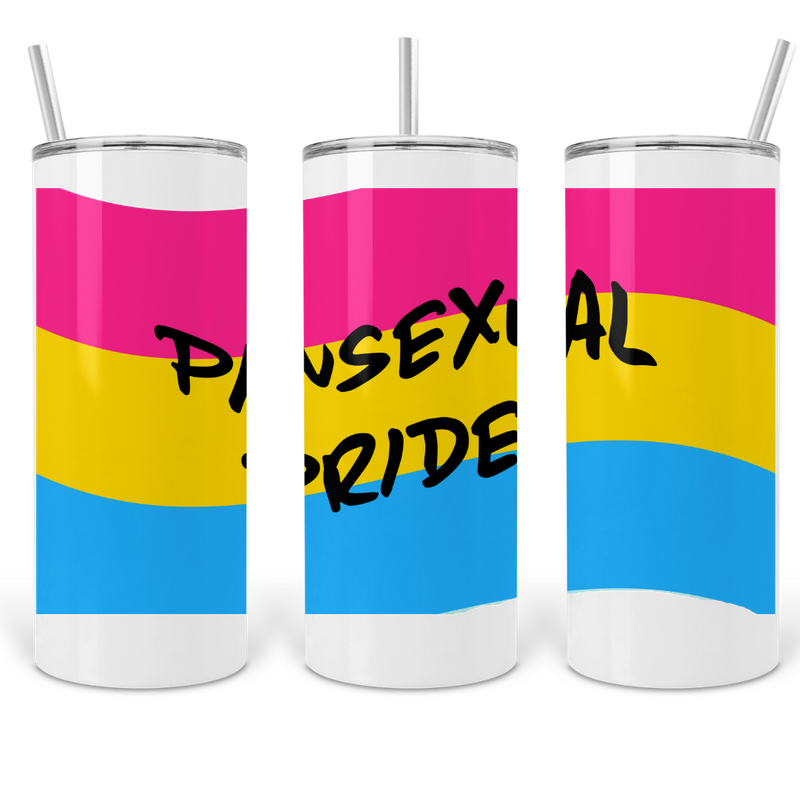 Pansexual Pride 20oz Skinny Tumbler with Straw