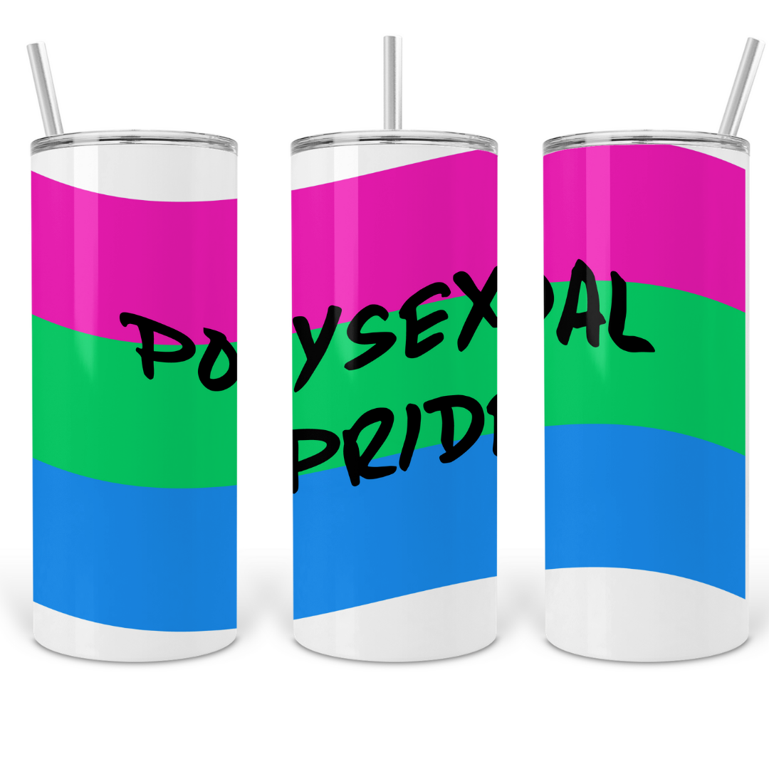 Polysexual Pride 20oz Skinny Tumbler with Straw