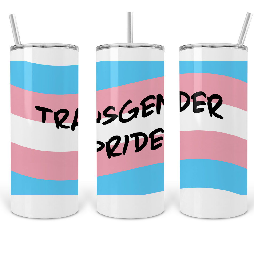 Transgender Pride 20oz Skinny Tumbler with Straw