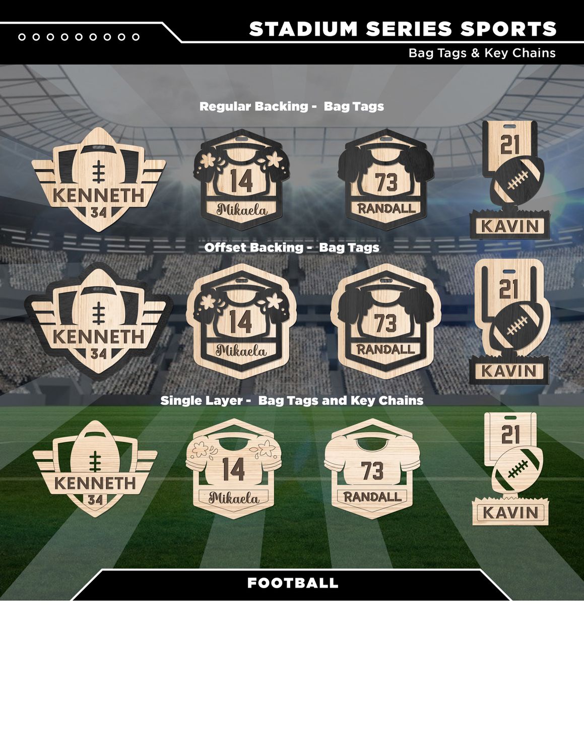 Stadium Series Sports – Football Bag Tags &amp; Keychains