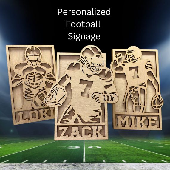 Personalized Football Locker Sign or Stand
