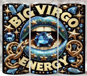 Big Virgo Energy – Luxe Blue &amp; Gold Tumbler
