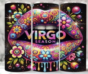 Virgo Season Rainbow Floral Lips Tumbler