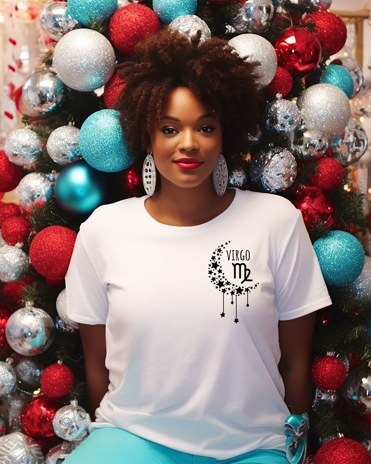 Virgo Zodiac Moon &amp; Stars T-Shirt