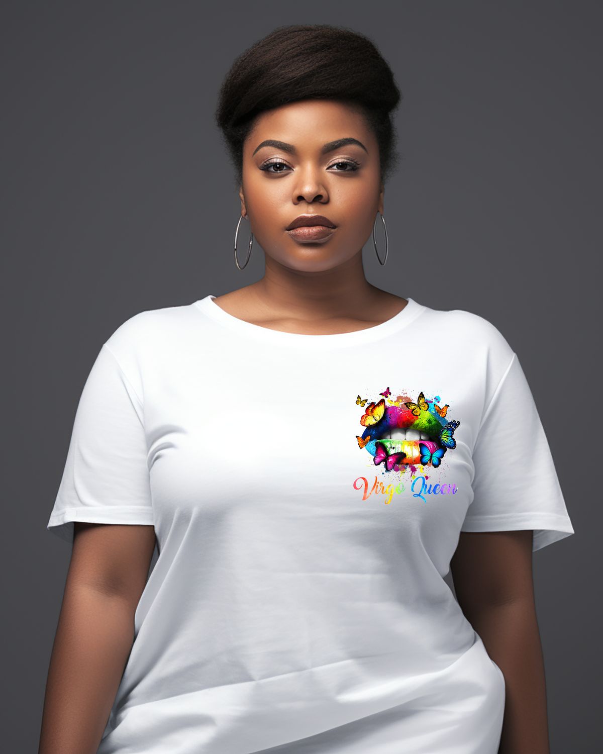 Virgo Queen Rainbow Butterfly Lips T-Shirt