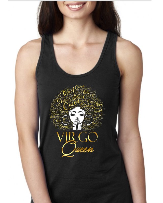 Virgo Queen Afro Racerback Tank Top