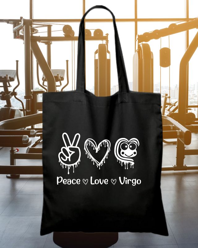 Peace Love Virgo Cotton Tote Bag